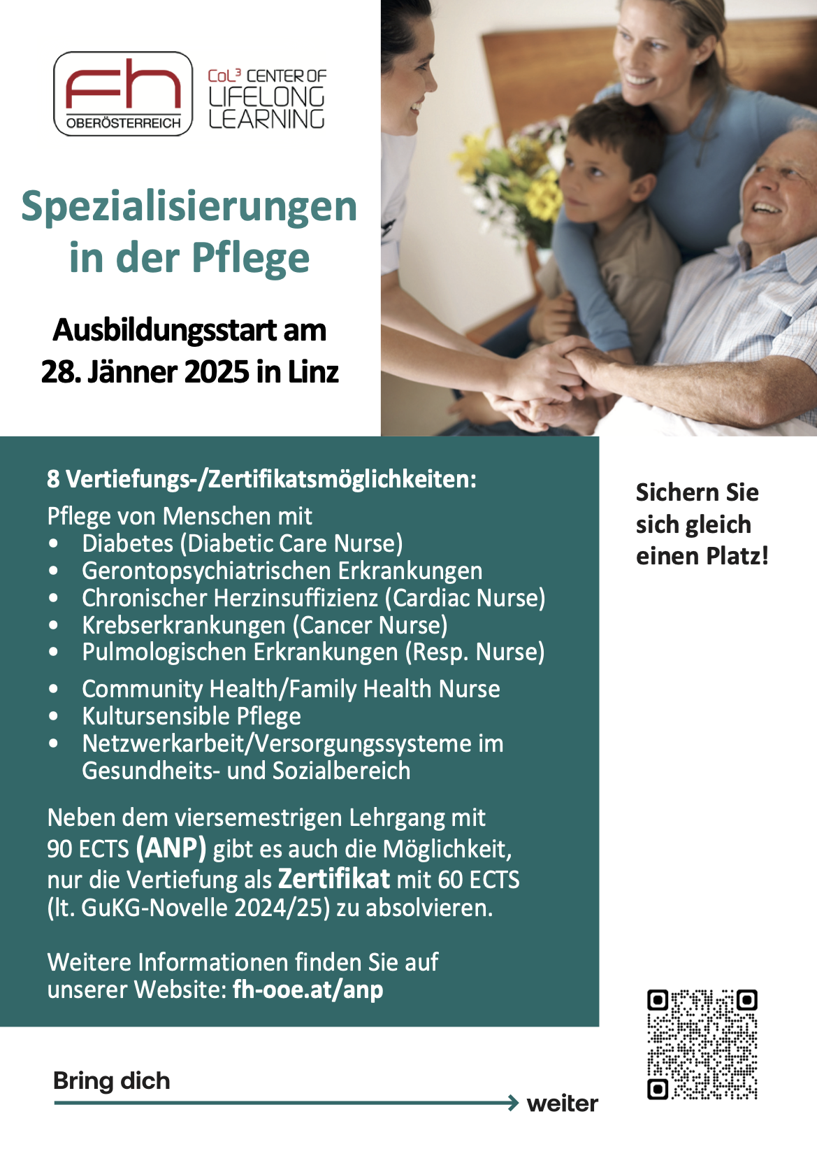 Spezialisierungen in der Pflege bei der FH Oberösterreich